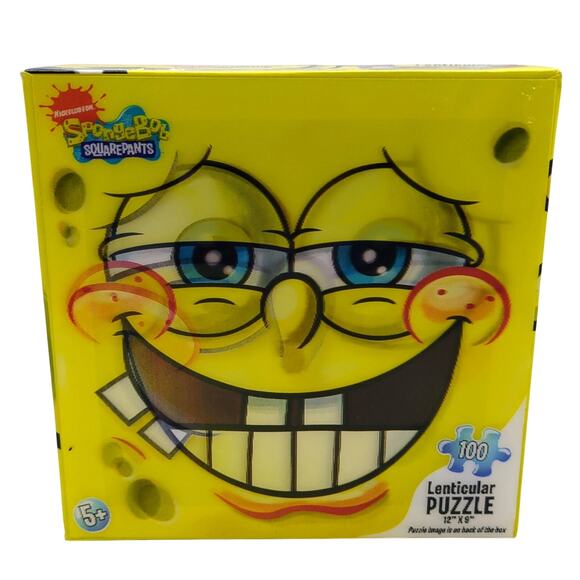 Spongebob Squarepants 100 pcs 12" x 9" Lenticular Puzzle Sealed Face 3D Effect - Picture 1 of 4
